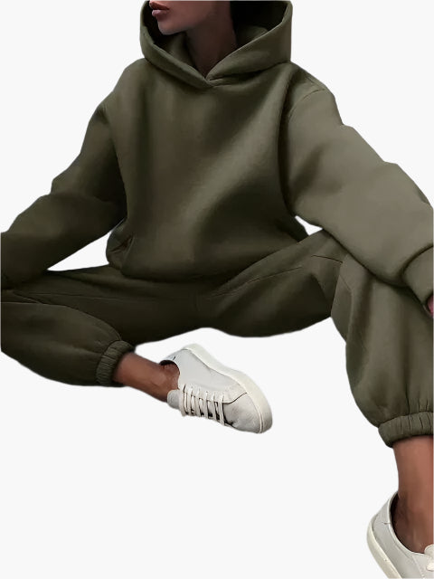 Damen Kapuzenpullover & Jogginghose Set – Winter Freizeitanzug, Lässiges Lounge Outfit