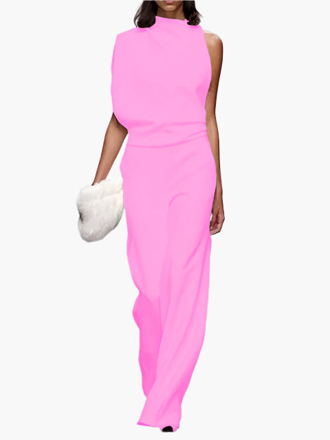 Damen Jumpsuit Eleganter Einteiler mit weitem Bein für Büro und Alltag