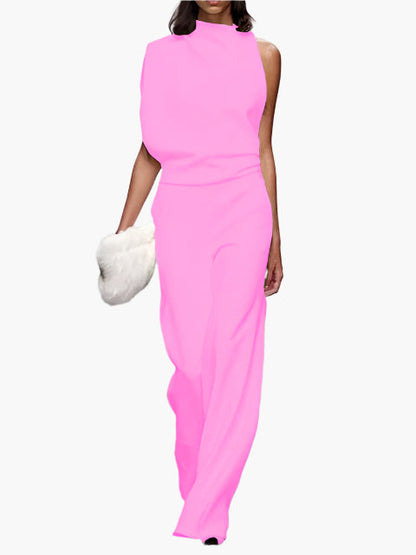 Damen Jumpsuit Eleganter Einteiler mit weitem Bein für Büro und Alltag