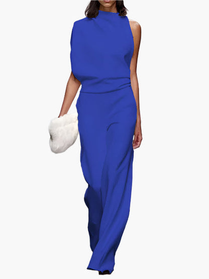 Damen Jumpsuit Eleganter Einteiler mit weitem Bein für Büro und Alltag