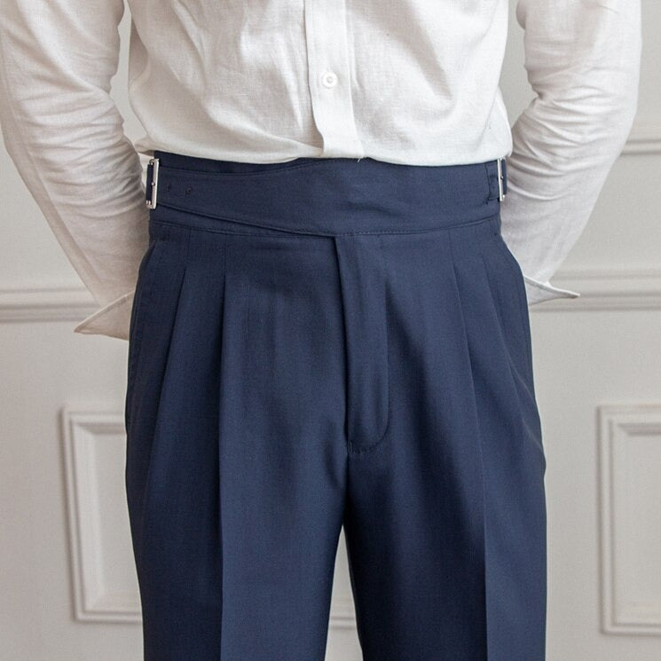 Herren High-Waist Maßgeschneiderte Anzughose mit Bundversteller – Eleganter Business & Freizeitstil