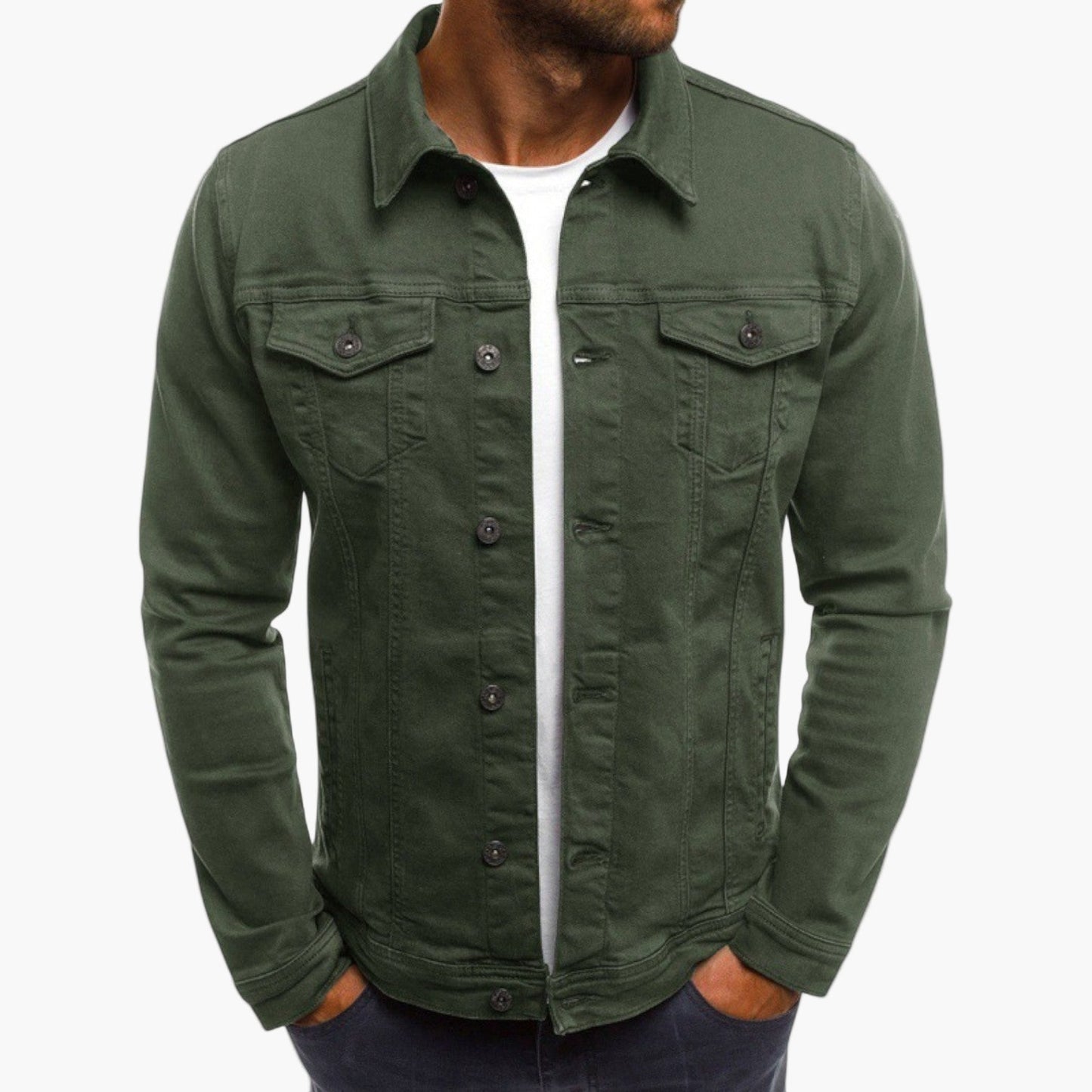 Herren Jeansjacke Slim Fit – Klassischer Freizeit-Look für Alltag und Arbeit