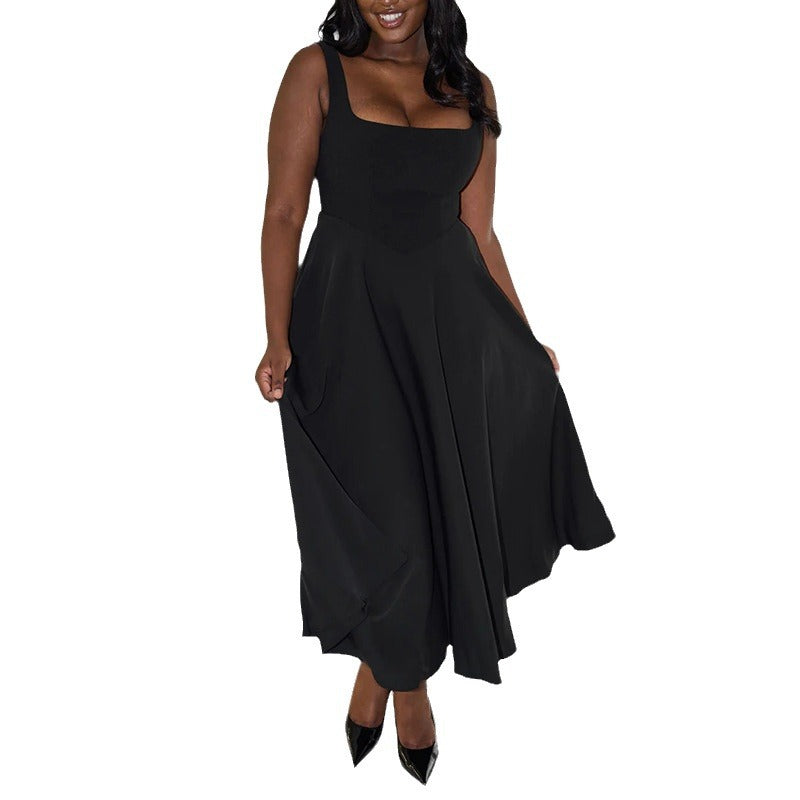 Damen Maxikleid Elegant mit Trägern – Sommer Festlich Freizeitkleid