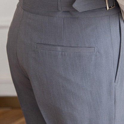 Herren High-Waist Maßgeschneiderte Anzughose mit Bundversteller – Eleganter Business & Freizeitstil
