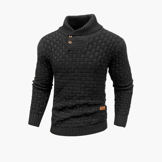 Herren Modischer Strickpullover mit Knopfleiste – Eleganter Freizeit-Look für Herbst & Winter