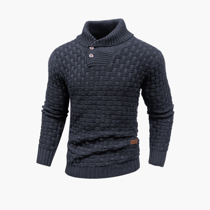 Herren Modischer Strickpullover mit Knopfleiste – Eleganter Freizeit-Look für Herbst & Winter