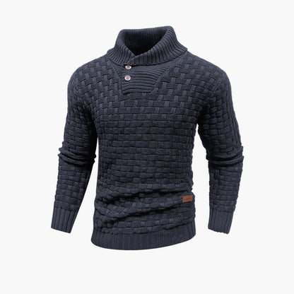 Herren Modischer Strickpullover mit Knopfleiste – Eleganter Freizeit-Look für Herbst & Winter