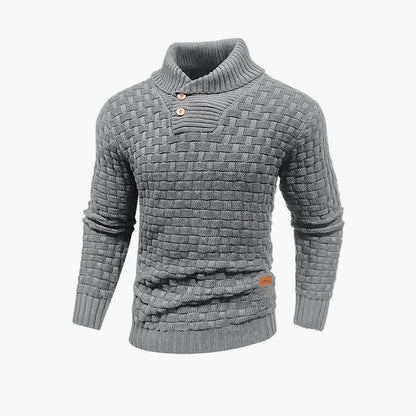 Herren Modischer Strickpullover mit Knopfleiste – Eleganter Freizeit-Look für Herbst & Winter