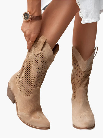 Damen Cowboy-Stiefel mit Reißverschluss – Modische Western Boots für Alltag & Festival