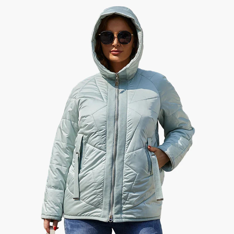 Damen Steppjacke Übergangsjacke mit Kapuze – Modischer Alltagsbegleiter