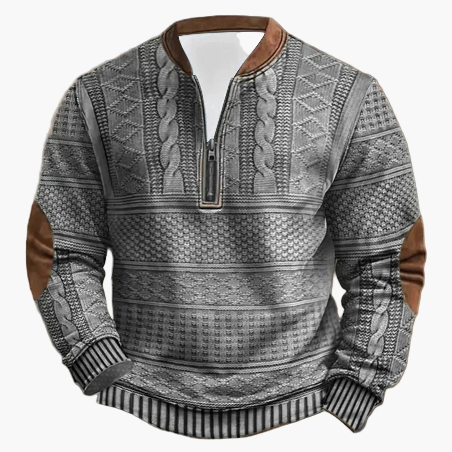 Herren Outdoor Casual Pullover mit Stehkragen und Zipper – Modischer Freizeit-Sweater für Alltag und Freizeit