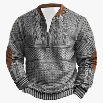 Herren Outdoor Casual Pullover mit Stehkragen und Zipper – Modischer Freizeit-Sweater für Alltag und Freizeit
