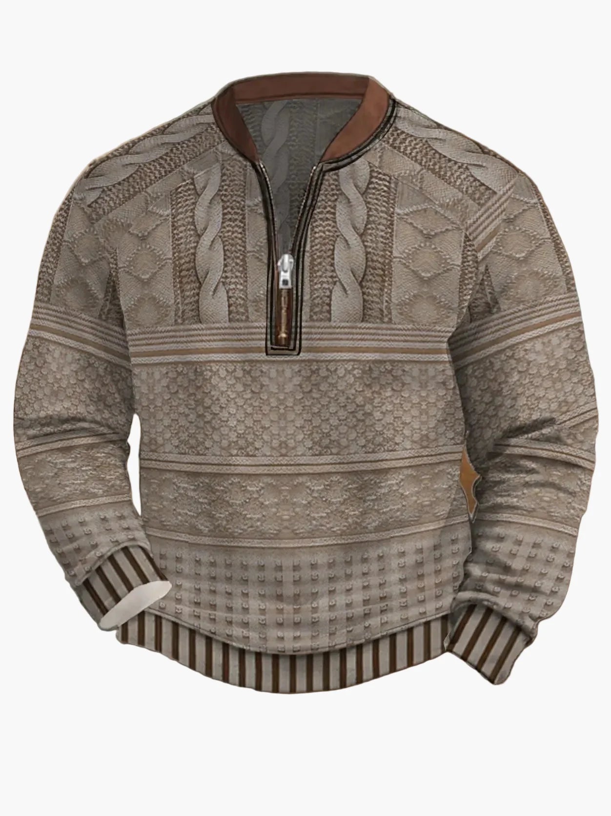 Herren Strickpullover mit Reißverschluss – Moderner Freizeit-Look für Herbst und Frühling