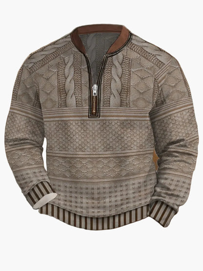 Herren Strickpullover mit Reißverschluss – Moderner Freizeit-Look für Herbst und Frühling