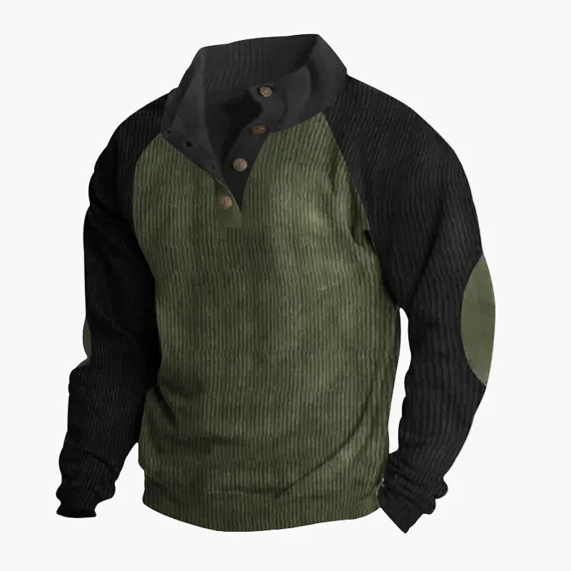 Herren Freizeitpullover mit Vintage-Raglanstil und Knopfleiste – Ideal für Alltag und Outdoor