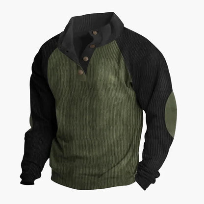 Herren Freizeitpullover mit Vintage-Raglanstil und Knopfleiste – Ideal für Alltag und Outdoor