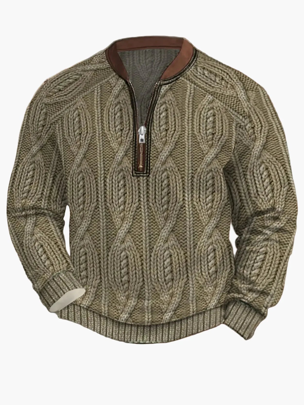 Herren Strickpullover mit Reißverschluss – Moderner Freizeit-Look für Herbst und Frühling