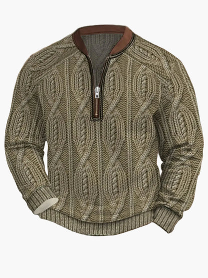 Herren Strickpullover mit Reißverschluss – Moderner Freizeit-Look für Herbst und Frühling