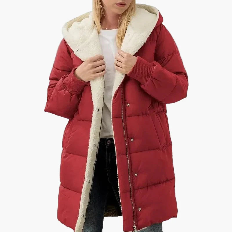 Damen Winter Steppmantel Kapuzenjacke – Langer, warmer Outdoor-Mantel mit modischem Stil