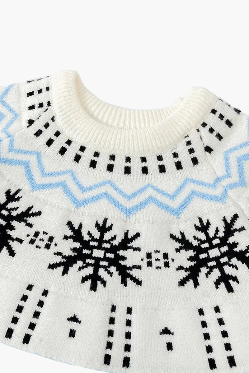 Unisex Winter Pullover mit Schneeflocken-Muster – Skandinavischer Stil, Ideal für Freizeit und festliche Anlässe