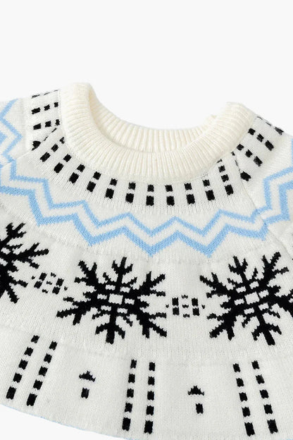 Unisex Winter Pullover mit Schneeflocken-Muster – Skandinavischer Stil, Ideal für Freizeit und festliche Anlässe