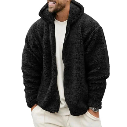Herren Kapuzenjacke Teddyfell Lässig Sportlich Übergangsjacke – Bequemer Freizeitstil für Herbst und Winter