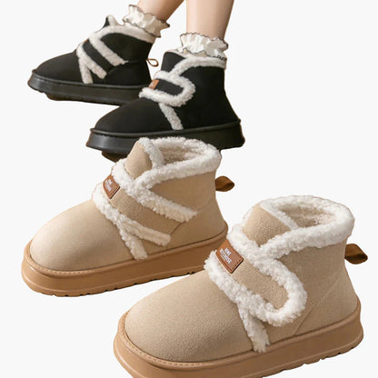 Damen Winter Hausschuhe mit Warmfutter und Klettverschluss – Bequeme Indoor Boots für Zuhause