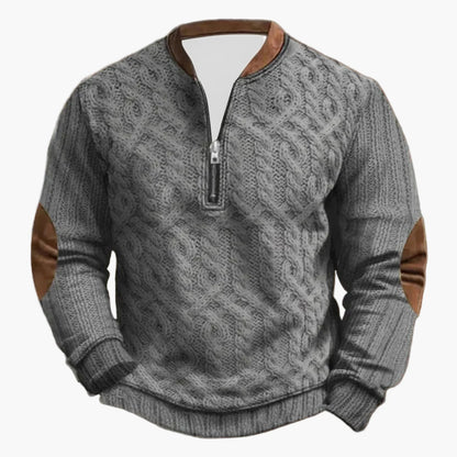 Herren Outdoor Freizeit Pullover mit Stehkragen und Zipper – Stilvoller Langarm-Sweater für Alltag und Abenteuer