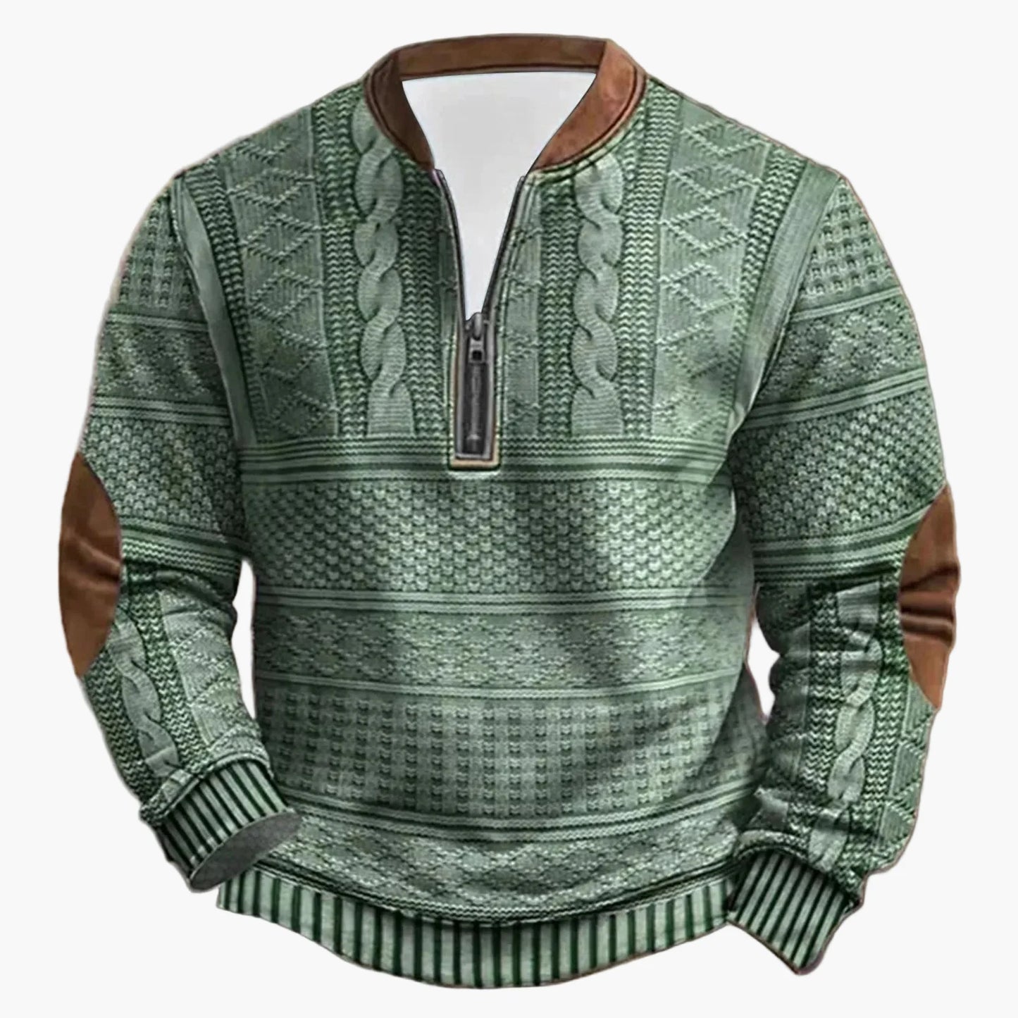 Herren Outdoor Casual Pullover mit Stehkragen und Zipper – Modischer Freizeit-Sweater für Alltag und Freizeit