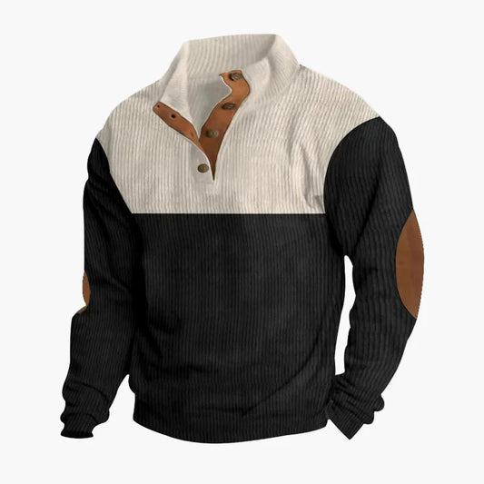 Herren Retro Strickpullover mit Knopfleiste – Modischer Freizeitpulli für Herbst und Winter
