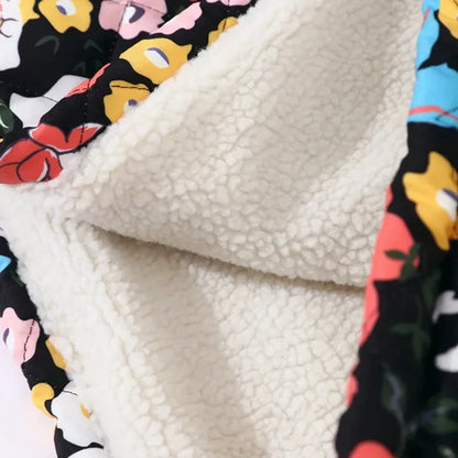 Damen Boho Steppjacke mit Blumenmuster – Lässige Frühlingsjacke für Freizeit und Urlaub