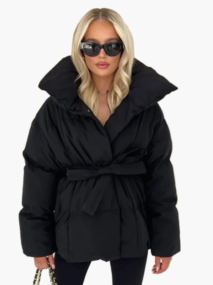 Damen Steppjacke mit Gürtel – Modischer Wintermantel für Freizeit und Alltag