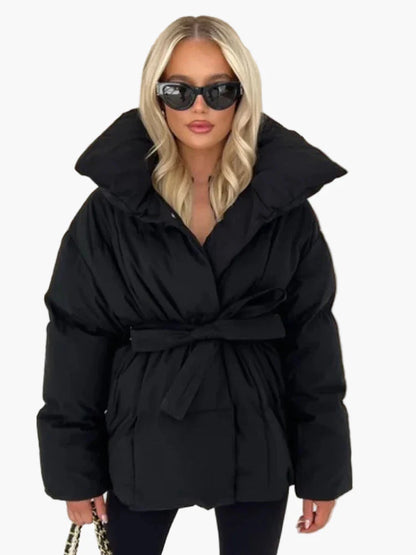 Damen Steppjacke mit Gürtel – Modischer Wintermantel für Freizeit und Alltag