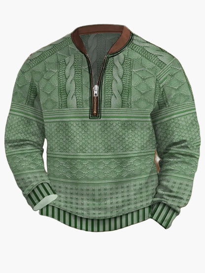 Herren Strickpullover mit Reißverschluss – Moderner Freizeit-Look für Herbst und Frühling