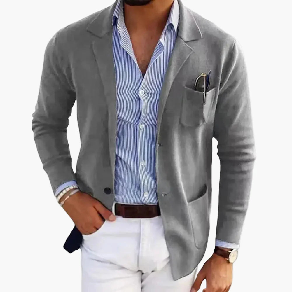 Herren Blazer Modern Einreiher Sakko mit Revers – Eleganter Business & Freizeit Look