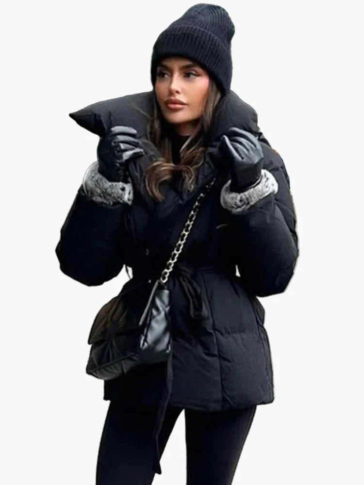 Damen Steppjacke mit Gürtel – Modischer Wintermantel für Freizeit und Alltag