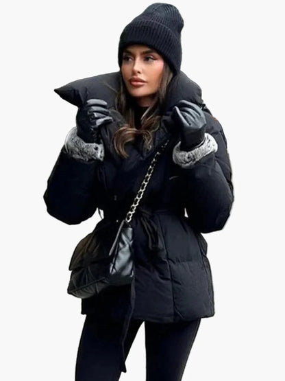 Damen Steppjacke mit Gürtel – Modischer Wintermantel für Freizeit und Alltag