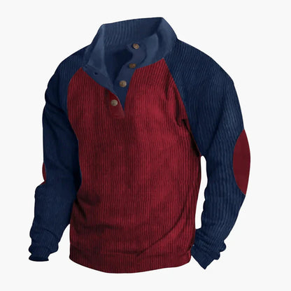 Herren Freizeitpullover mit Vintage-Raglanstil und Knopfleiste – Ideal für Alltag und Outdoor