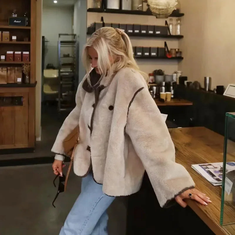 Damen Winter Oversize Mantel im Streetstyle-Look – Modische Jacke für Alltag und Freizeit