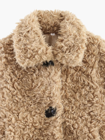 Damen Trendige Teddyfell Kurzjacke für Herbst und Winter – Modischer Freizeitstil