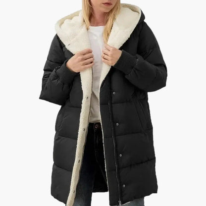 Damen Winter Steppmantel Kapuzenjacke – Langer, warmer Outdoor-Mantel mit modischem Stil