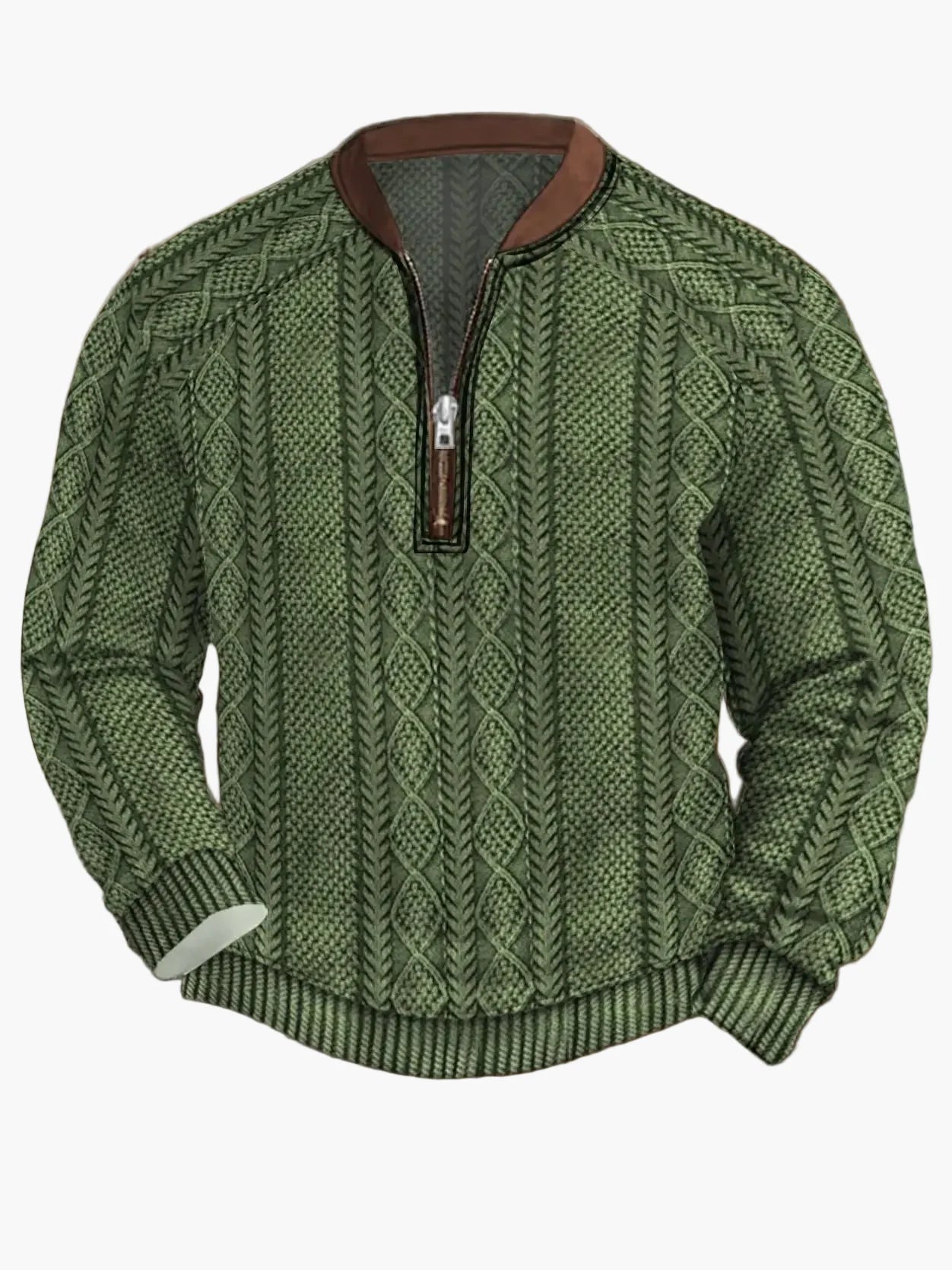 Herren Strickpullover mit Reißverschluss – Moderner Freizeit-Look für Herbst und Frühling