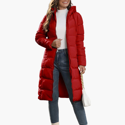 Damen Steppmantel Lang Winterjacke Mit Kapuze – Modischer Casual Streetwear Mantel