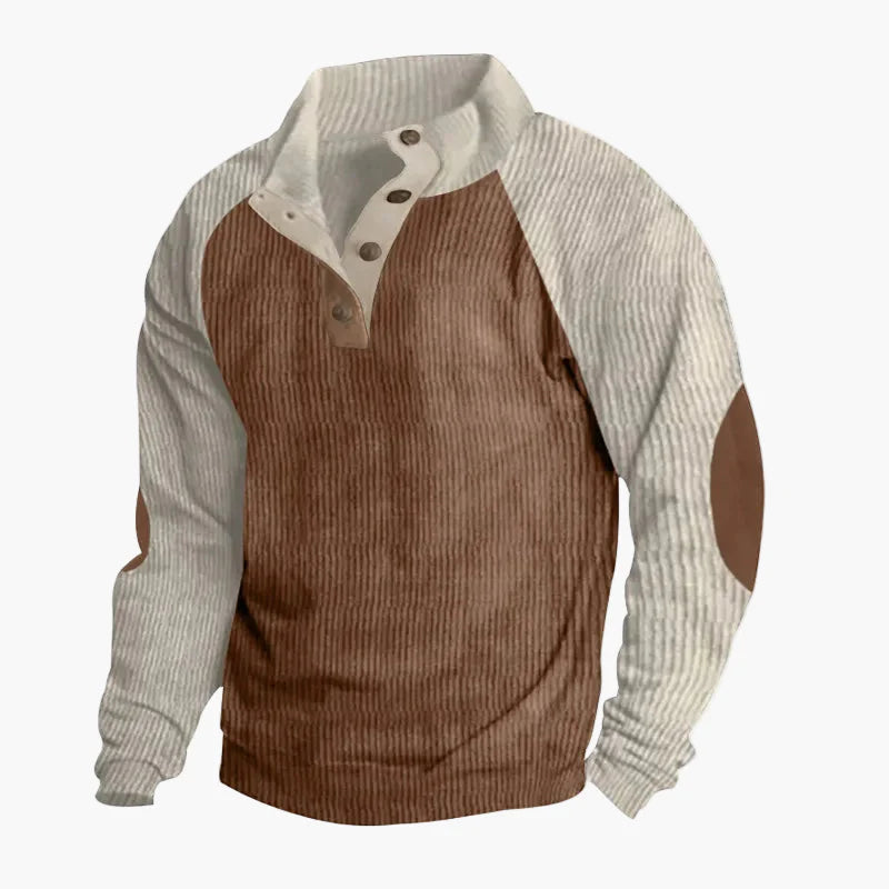 Herren Freizeitpullover mit Vintage-Raglanstil und Knopfleiste – Ideal für Alltag und Outdoor