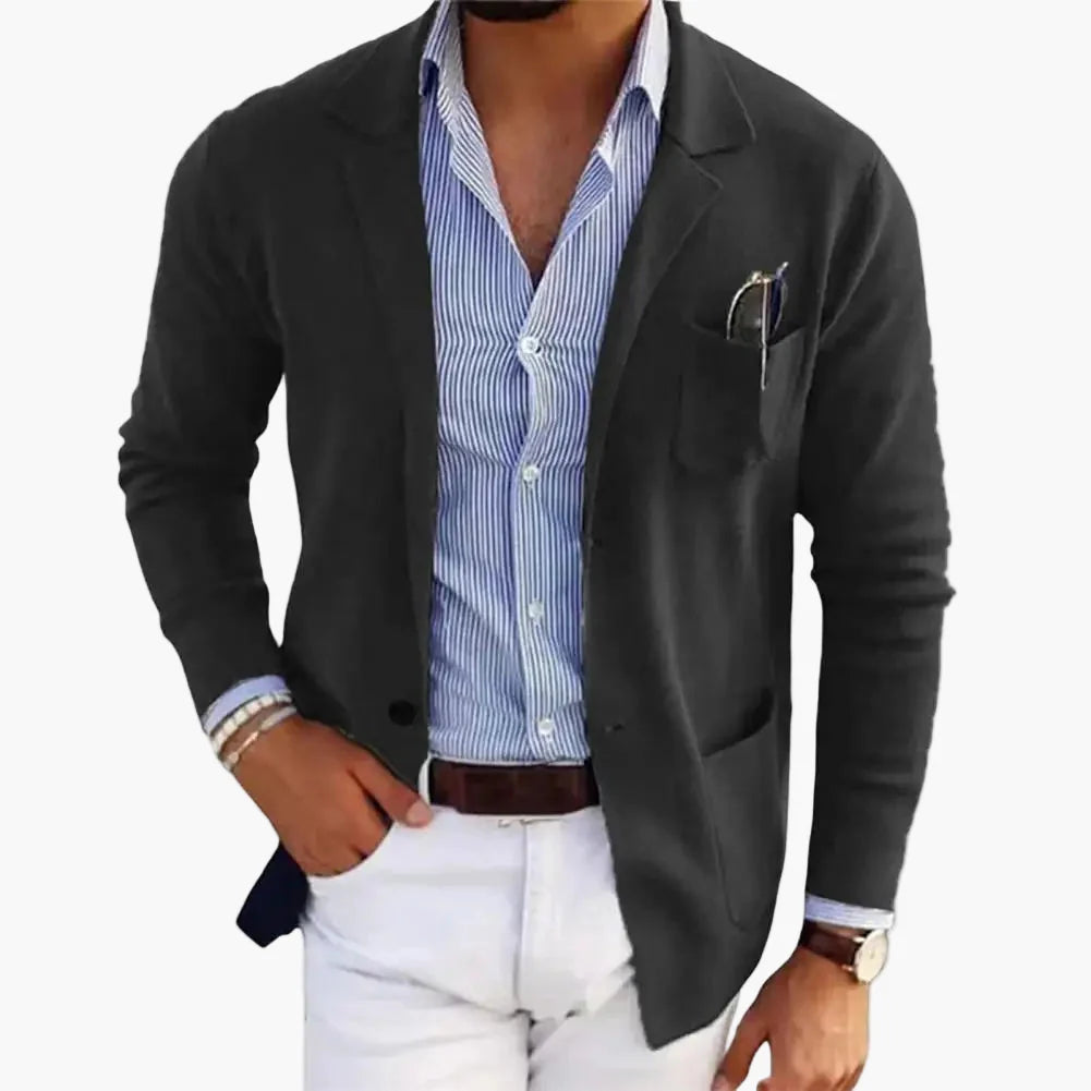 Herren Blazer Modern Einreiher Sakko mit Revers – Eleganter Business & Freizeit Look