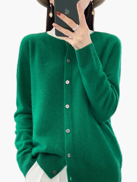 Damen Klassische Strickjacke Cardigan – Eleganter Alltags-Style für Büro & Freizeit