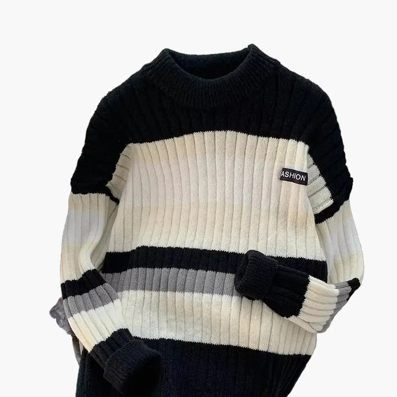 Herren Pullover im modernen Blockstreifen-Design – Lässiger Strickpullover für Alltag und Freizeit