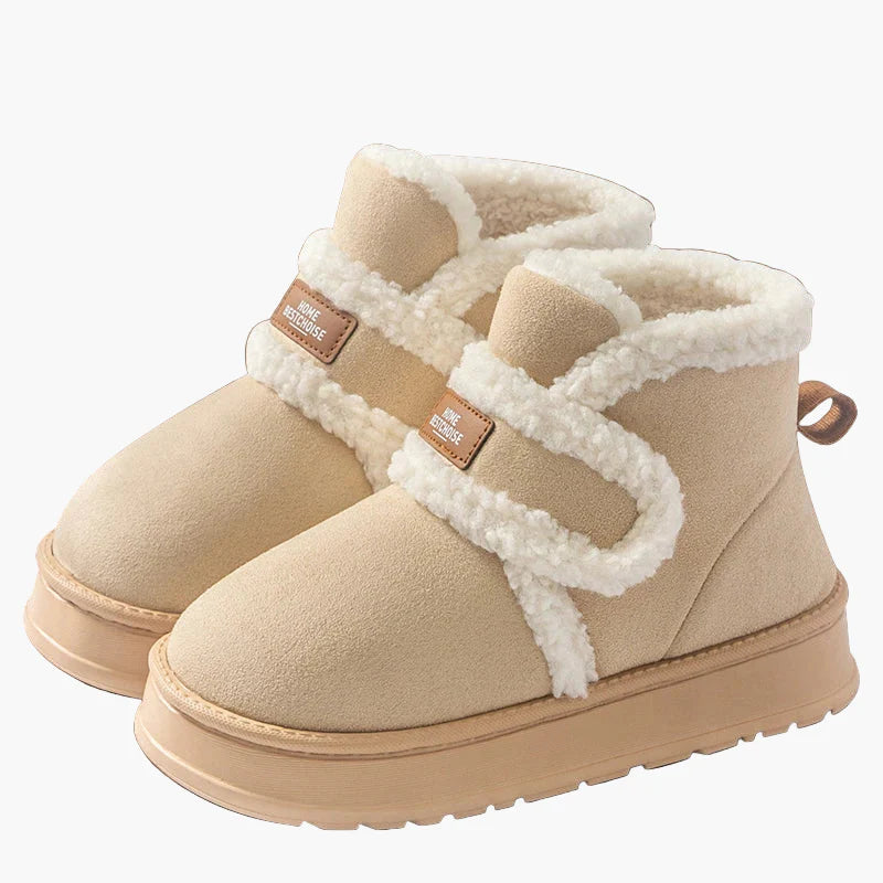 Damen Winter Hausschuhe mit Warmfutter und Klettverschluss – Bequeme Indoor Boots für Zuhause