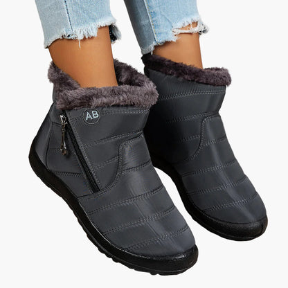 Damen Winter Stiefeletten mit Warmfutter und Reißverschluss – Bequeme gefütterte Outdoor-Schuhe für kalte Tage