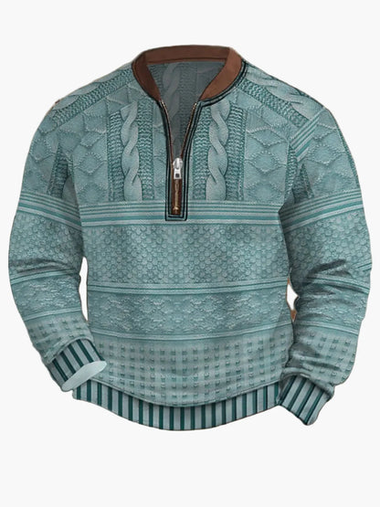 Herren Strickpullover mit Reißverschluss – Moderner Freizeit-Look für Herbst und Frühling